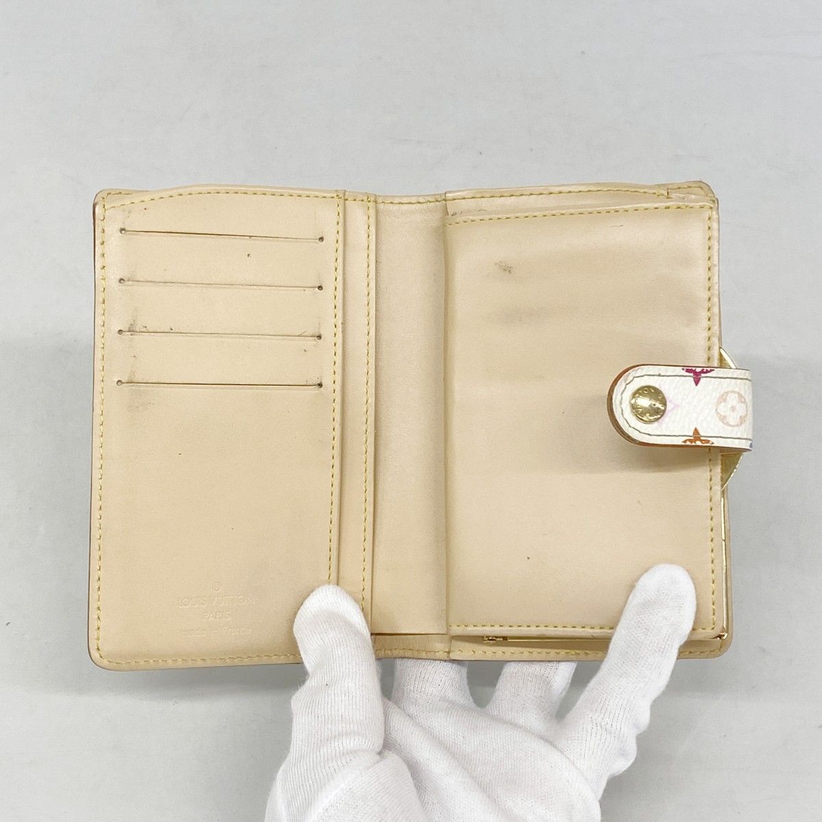 Louis Vuitton Wallet Monogram Multicolor Porte Monet Billets Viennois Blanc — view 3