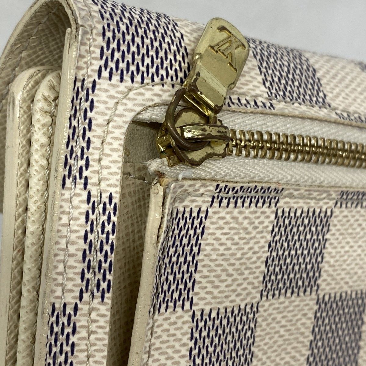 Louis Vuitton Trifold Wallet Damier Azur Portefeuille Koala White — view 6