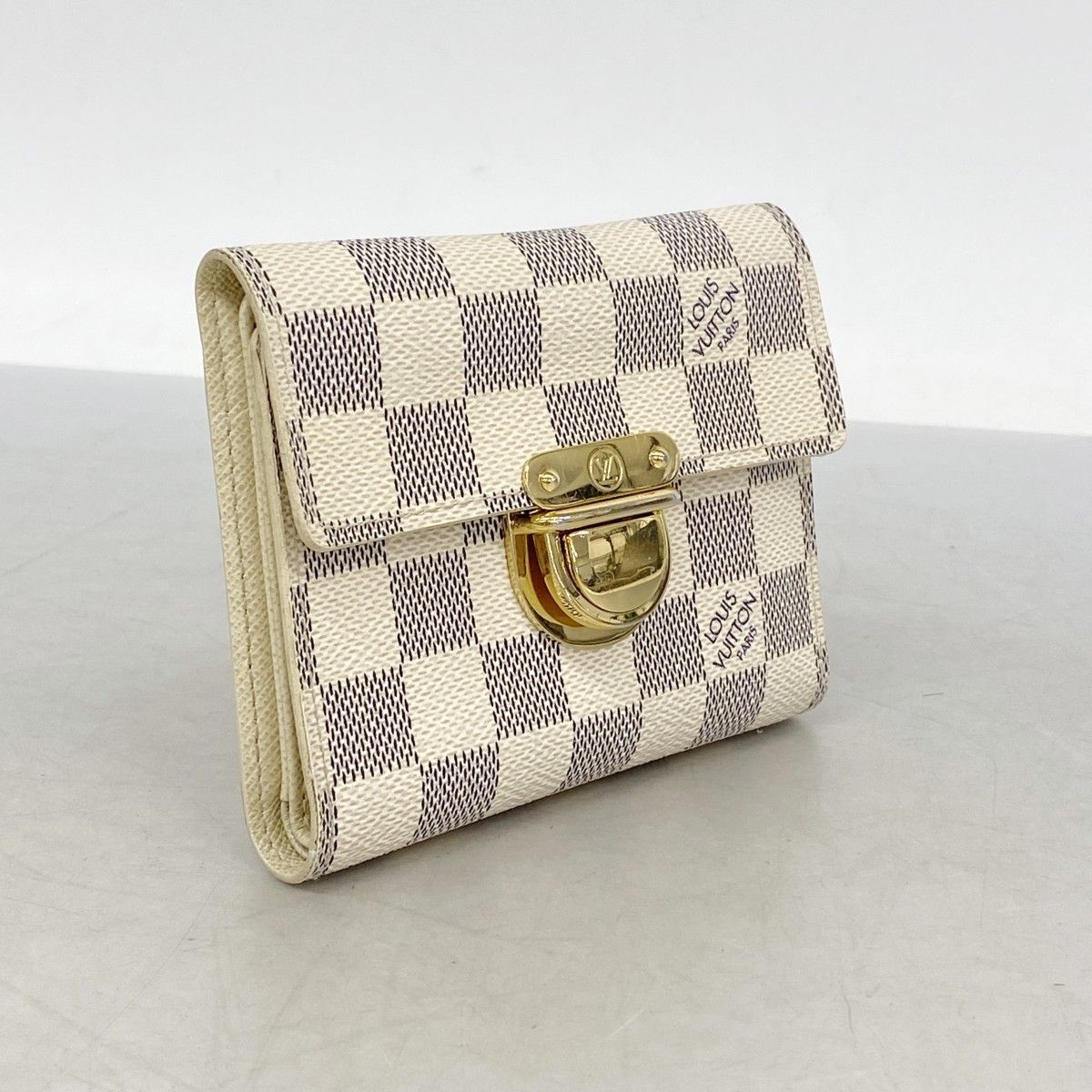 Louis Vuitton Trifold Wallet Damier Azur Portefeuille Koala White — view 2