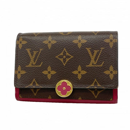 Louis Vuitton Wallet Monogram Portefeuille Floral Compact Fuchsia