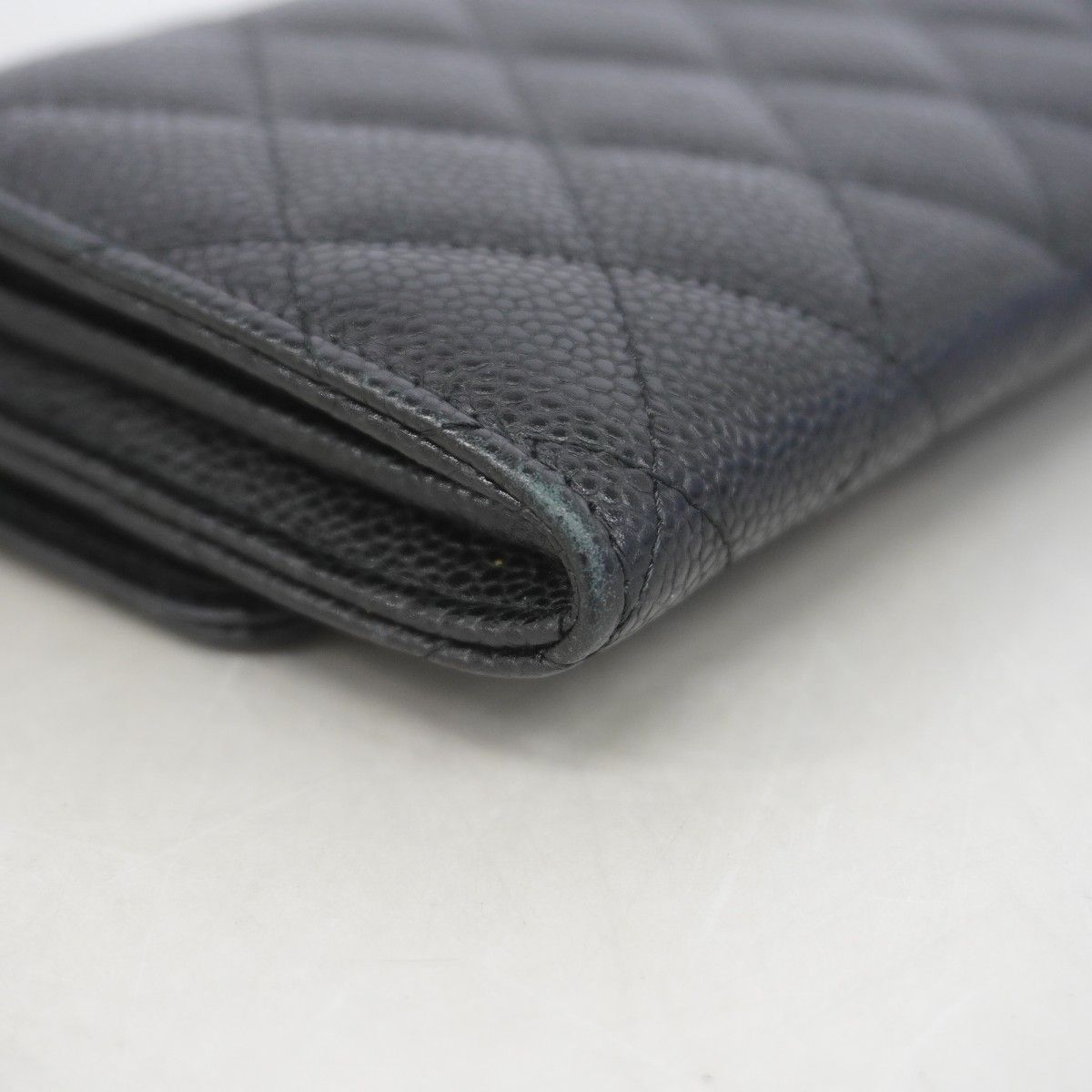 Chanel Wallet Quilted Caviar Leather Black Silver — view 6
