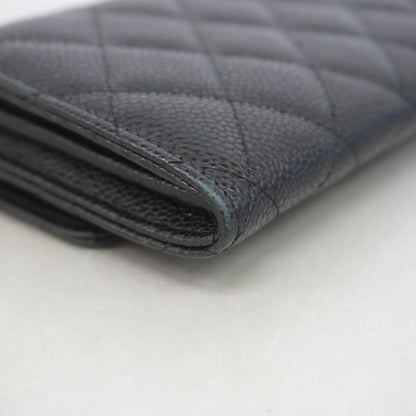Chanel Wallet Quilted Caviar Leather Black Silver — view 6