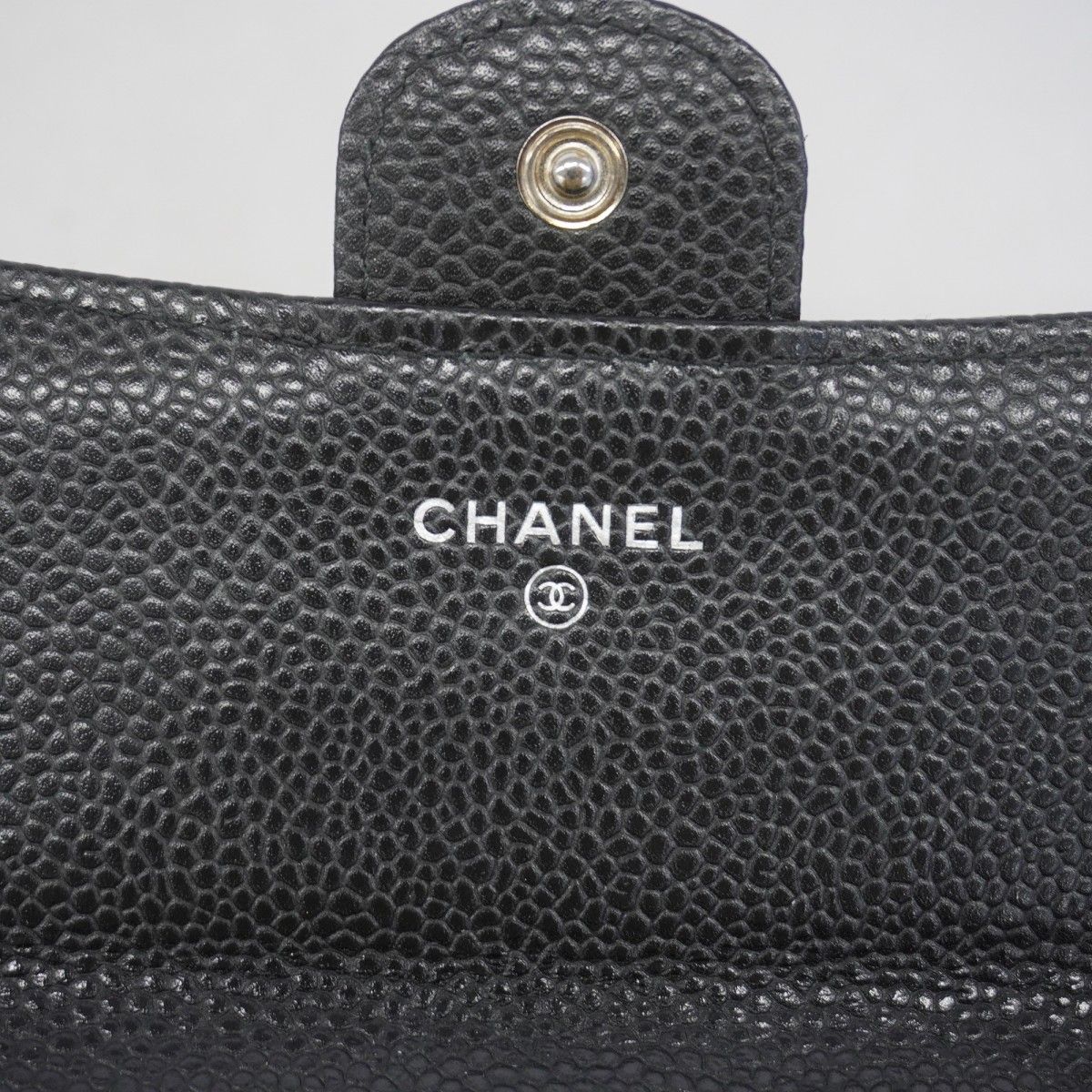 Chanel Wallet Quilted Caviar Leather Black Silver — view 4