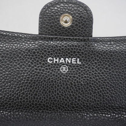 Chanel Wallet Quilted Caviar Leather Black Silver — view 4