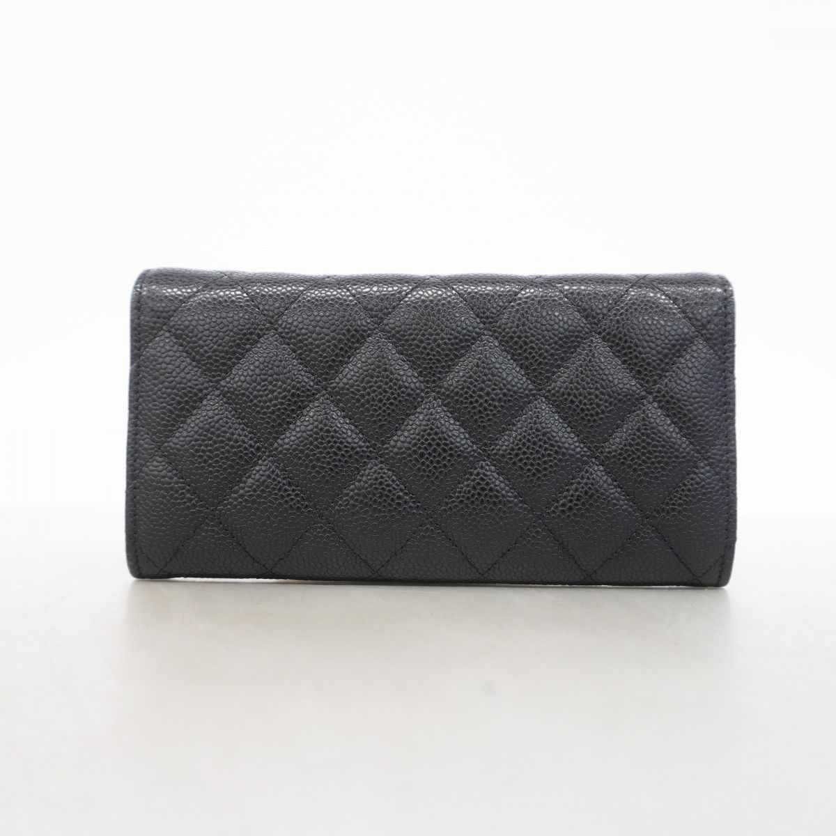 Chanel Wallet Quilted Caviar Leather Black Silver — view 7