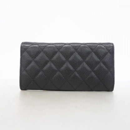 Chanel Wallet Quilted Caviar Leather Black Silver — view 7