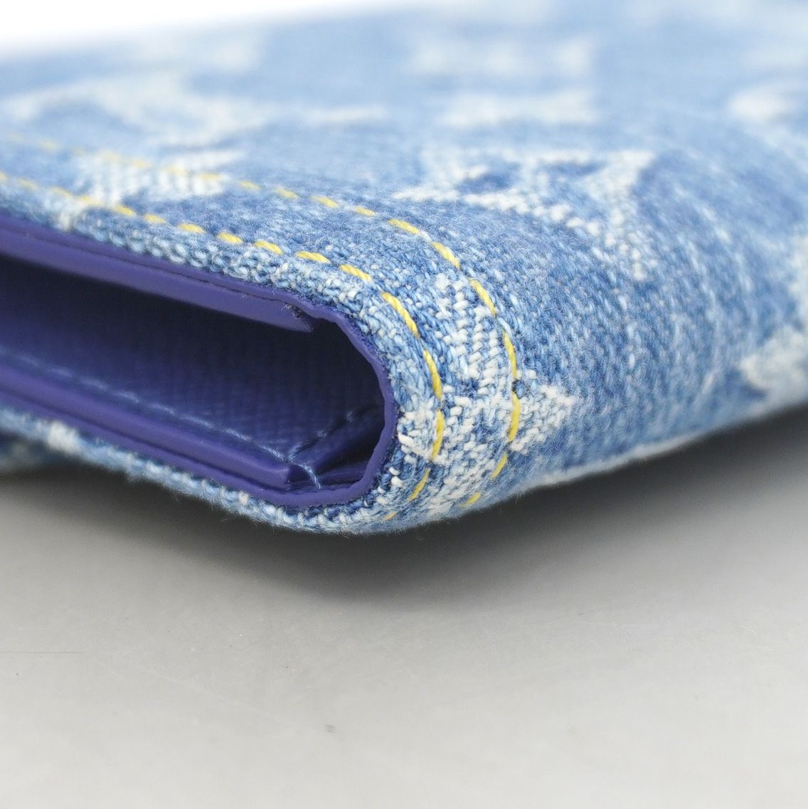 Louis Vuitton Trifold Wallet Monogram Denim Portefeuille Victorine Blue — view 6