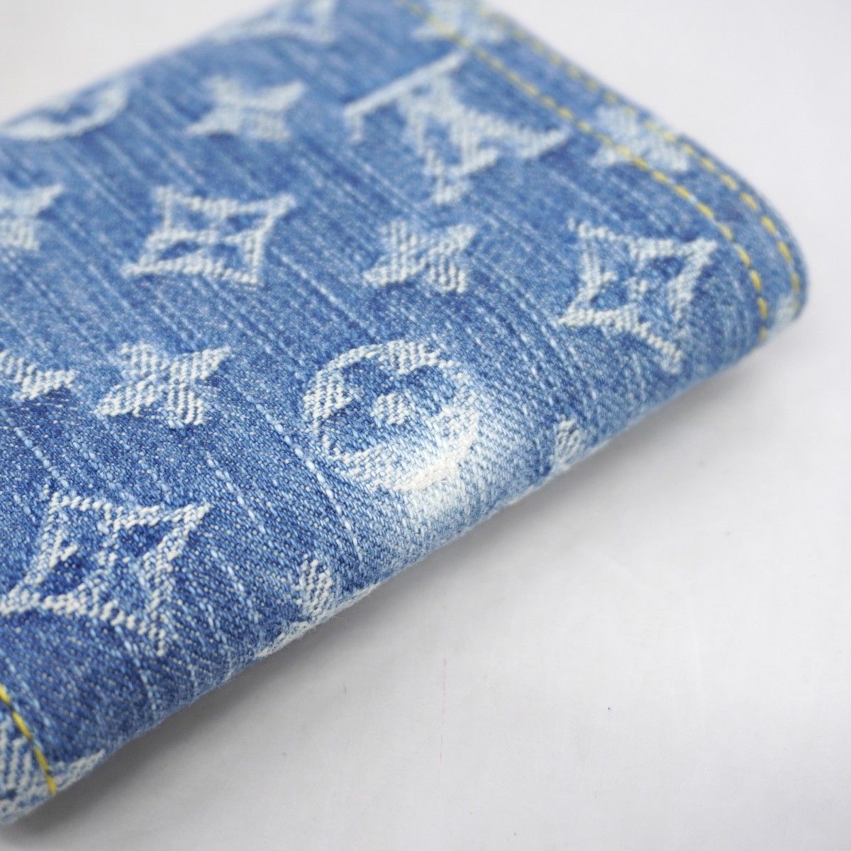Louis Vuitton Trifold Wallet Monogram Denim Portefeuille Victorine Blue — view 5