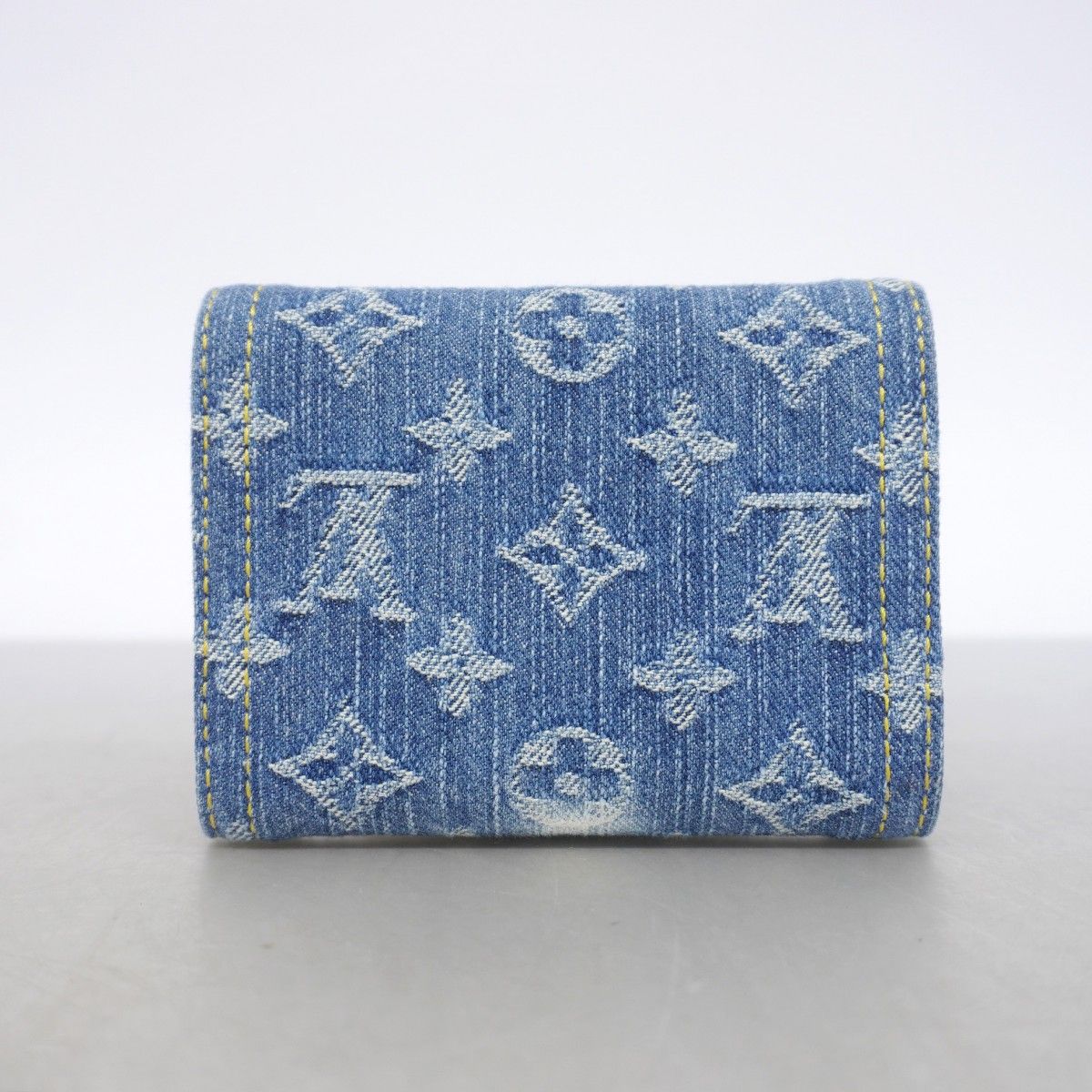 Louis Vuitton Trifold Wallet Monogram Denim Portefeuille Victorine Blue — view 7
