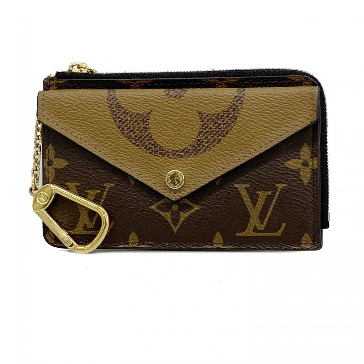 Louis Vuitton Coin Case Monogram Reverse Card Holder Recto Verso Brown