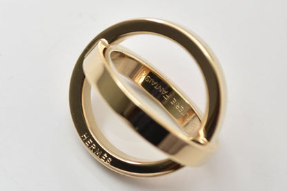 Hermes Scarf Ring Cosmos Bijouterie Fantaisie Gold Metal — view 2