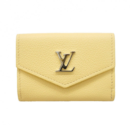 Louis Vuitton Trifold Wallet Taurillon Portefeuille Lock Mini Yellow