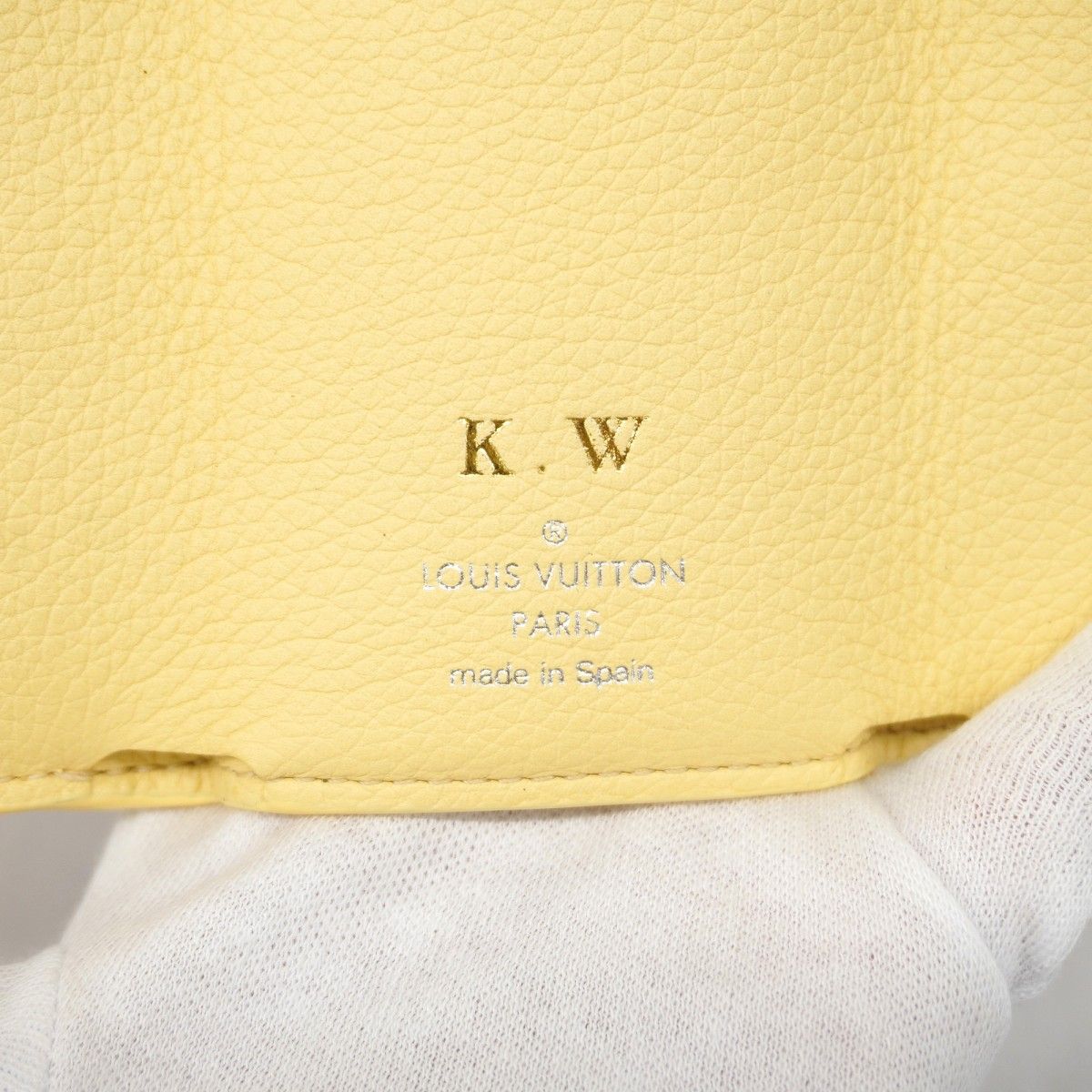 Louis Vuitton Trifold Wallet Taurillon Portefeuille Lock Mini Yellow — view 4