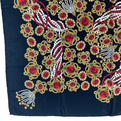 Chanel Scarf Silk Pattern Black Multicolor — view 4