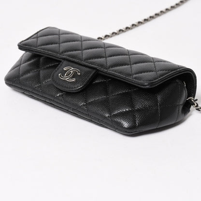 Chanel Classic Eyewear Case CC Logo Caviar Leather Black Silver — view 8