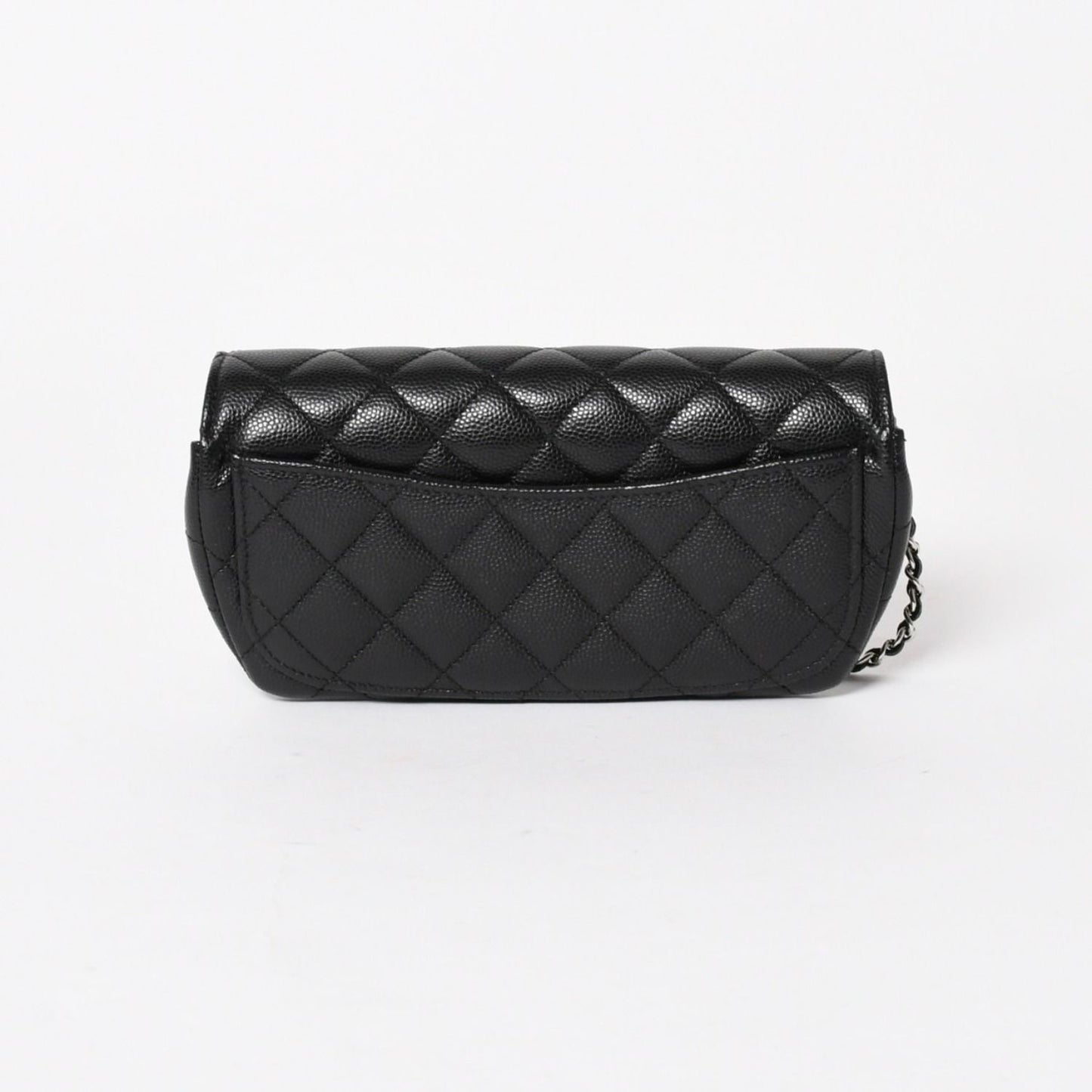Chanel Classic Eyewear Case CC Logo Caviar Leather Black Silver — view 3