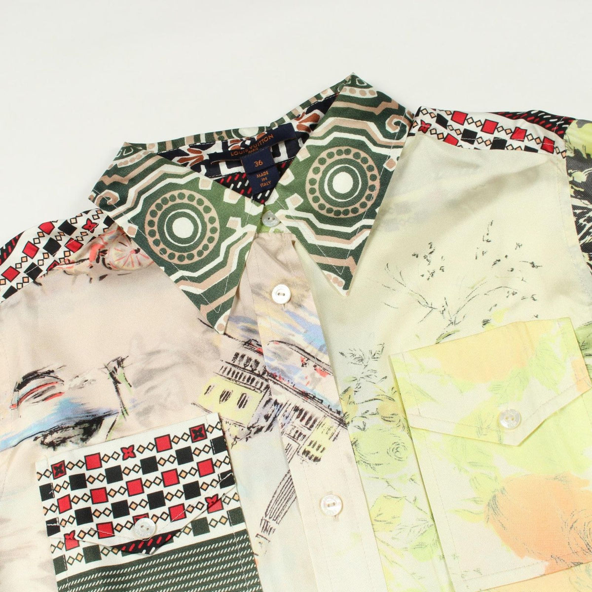 Louis Vuitton All Over Print Long Sleeve Silk — view 7