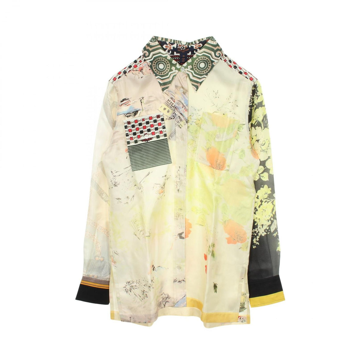 Louis Vuitton All Over Print Long Sleeve Silk