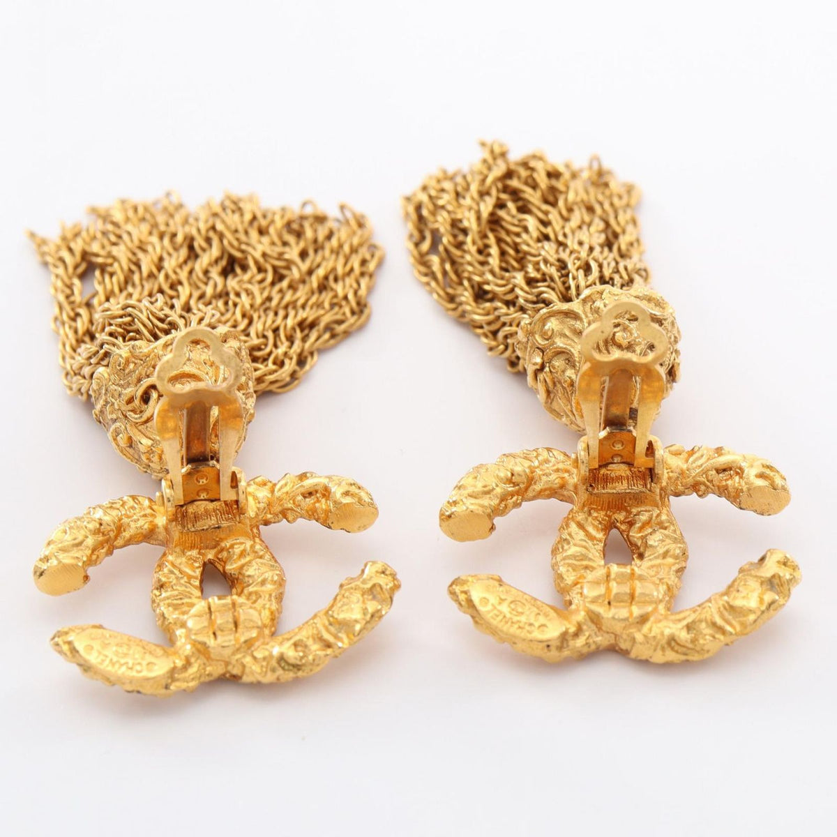 Chanel Earrings CC Logo Fringe Swing — view 5