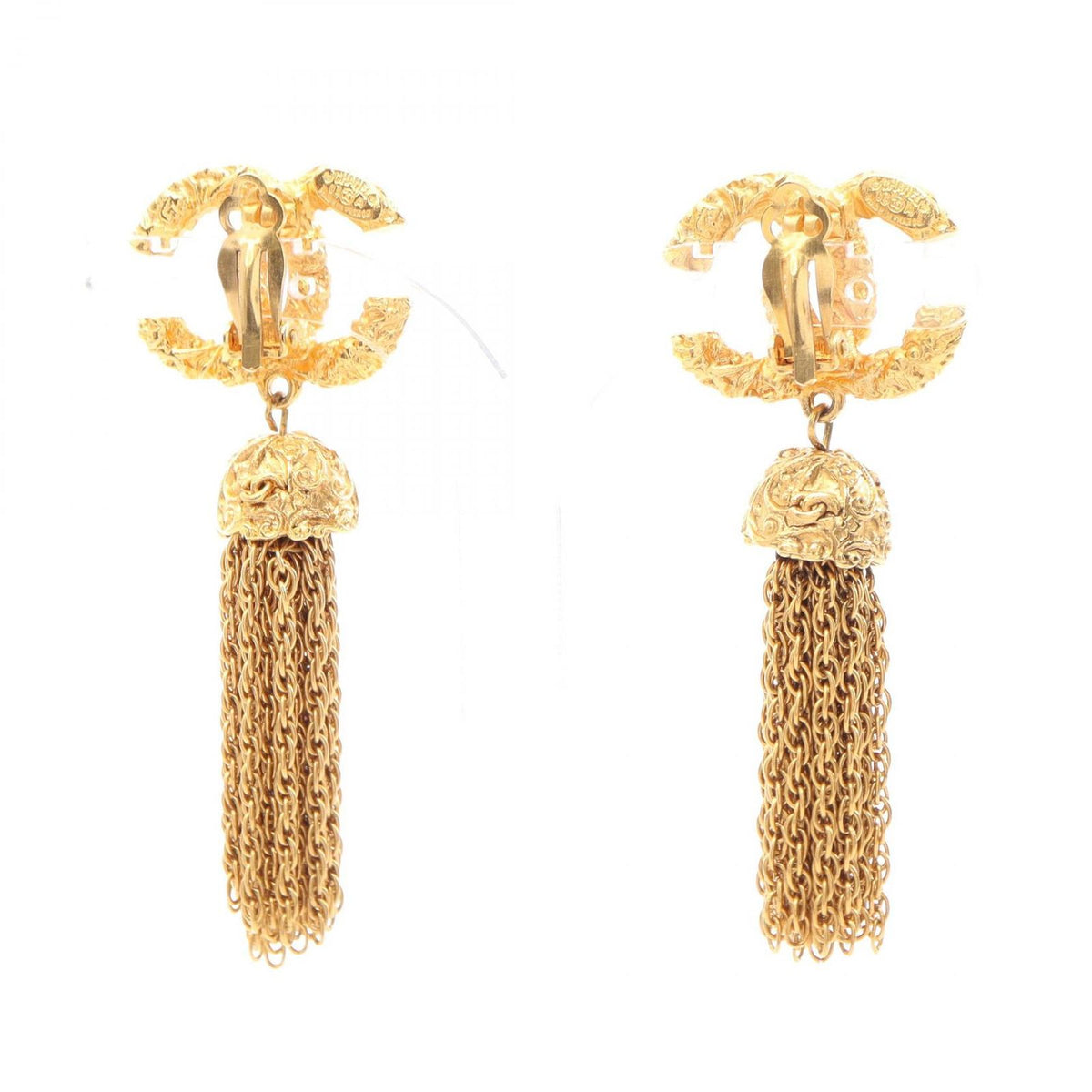 Chanel Earrings CC Logo Fringe Swing — view 2