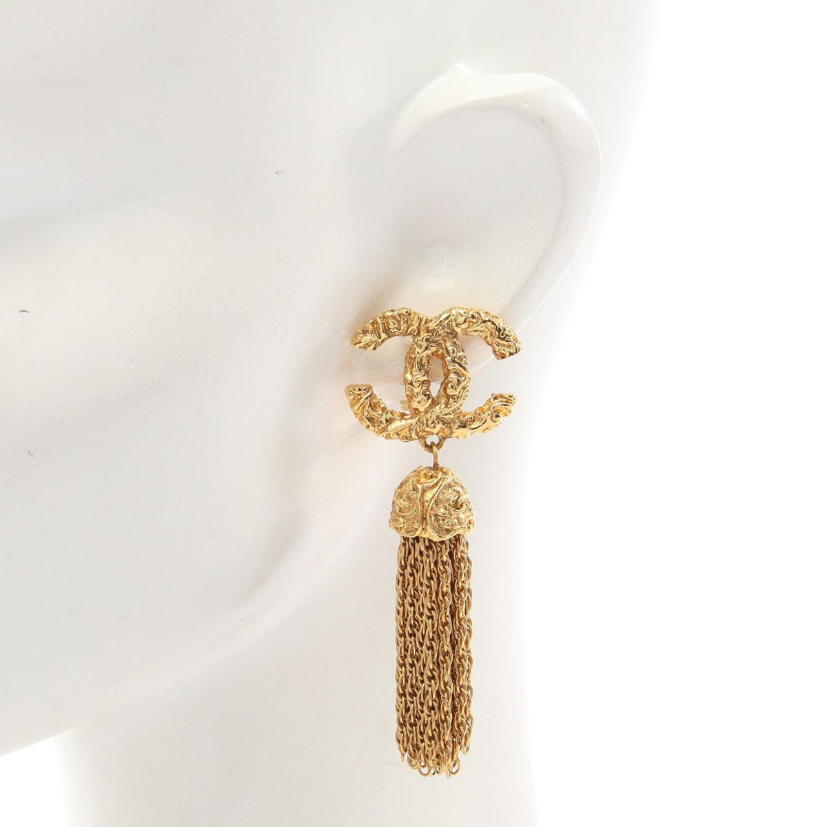 Chanel Earrings CC Logo Fringe Swing — view 4