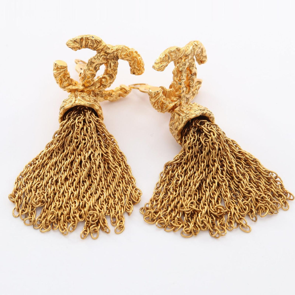 Chanel Earrings CC Logo Fringe Swing — view 6