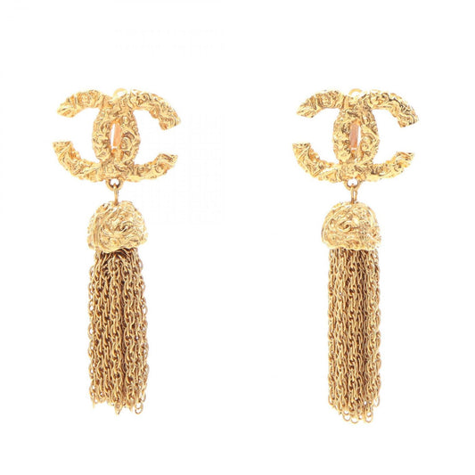 Chanel Earrings CC Logo Fringe Swing