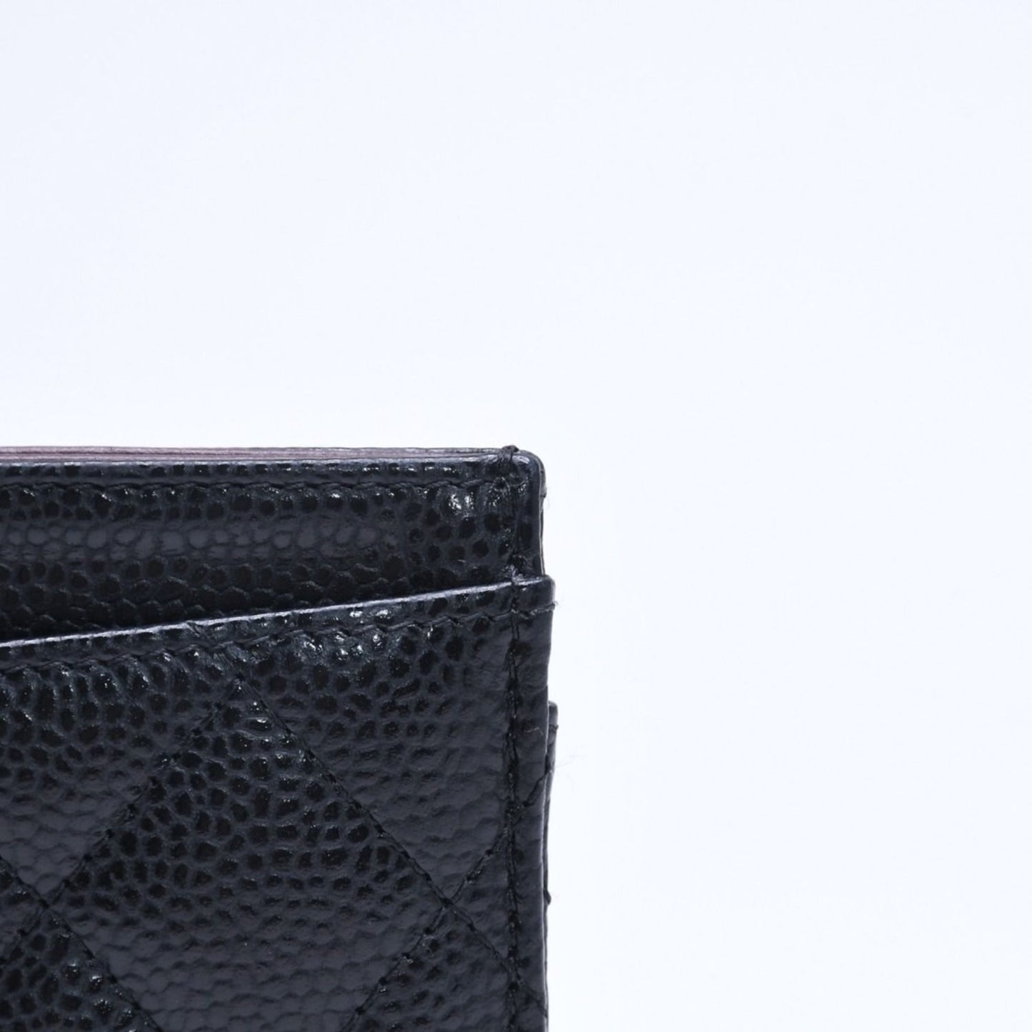 Chanel Classic Card Case Caviar Leather Quilted Black CC Logo Random Serial — view 6