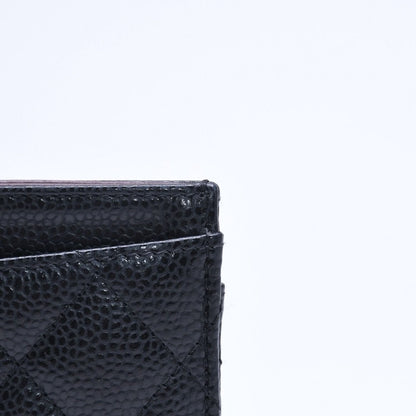 Chanel Classic Card Case Caviar Leather Quilted Black CC Logo Random Serial — view 6