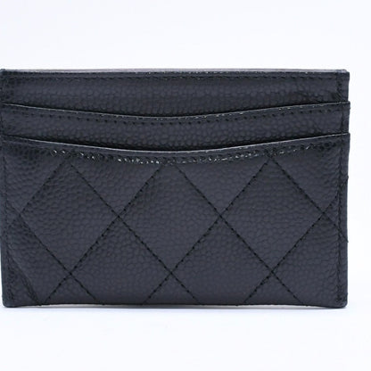 Chanel Classic Card Case Caviar Leather Quilted Black CC Logo Random Serial — view 3