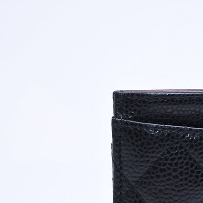 Chanel Classic Card Case Caviar Leather Quilted Black CC Logo Random Serial — view 8