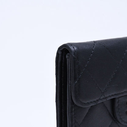 Chanel Quilted Coin Card Holder Purse CC Logo Lambskin Silver — view 8