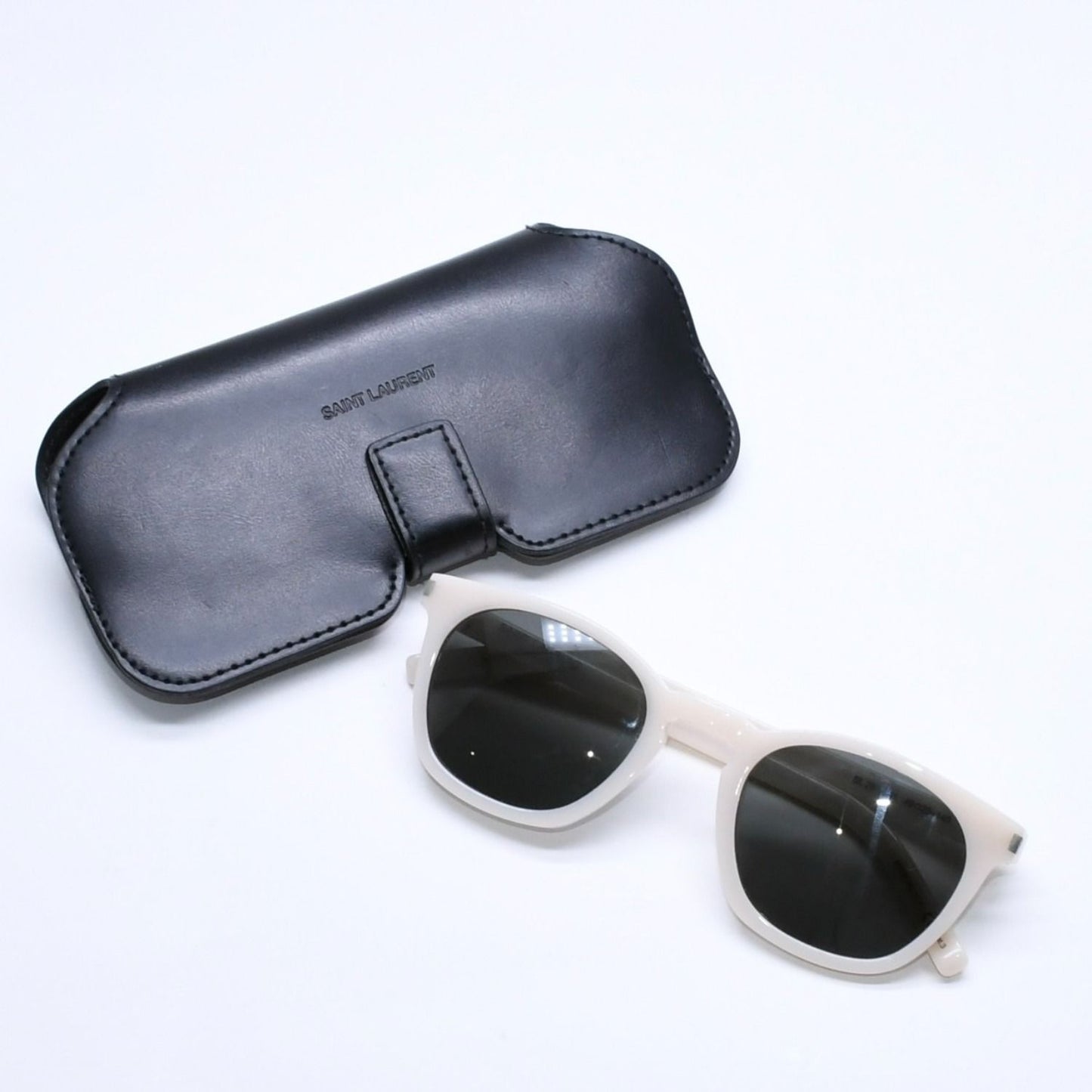 Saint Laurent Paris Sunglasses Eyewear White Temple SL 28