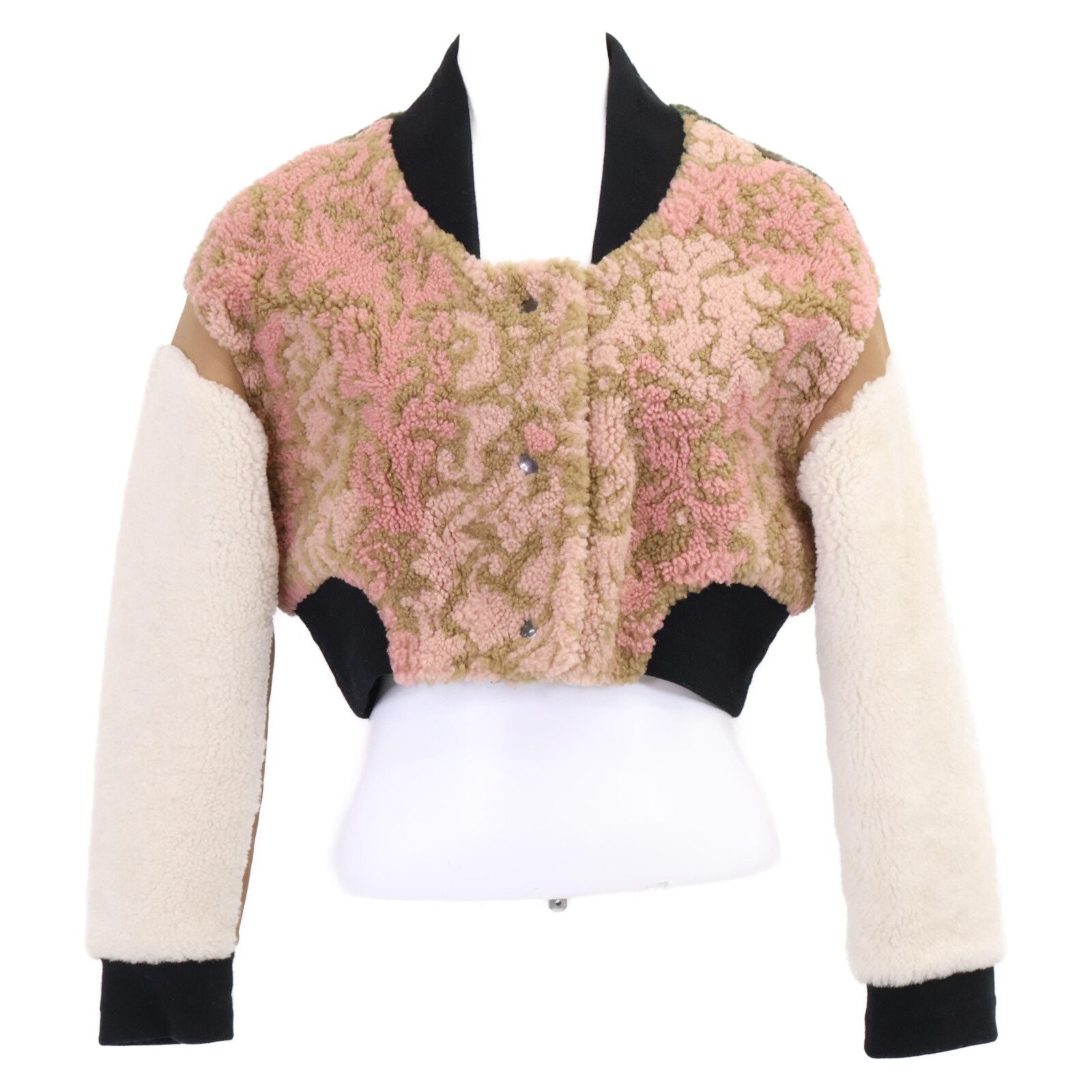 Dior Lambskin Fleece Contrast Cropped Jacket 40