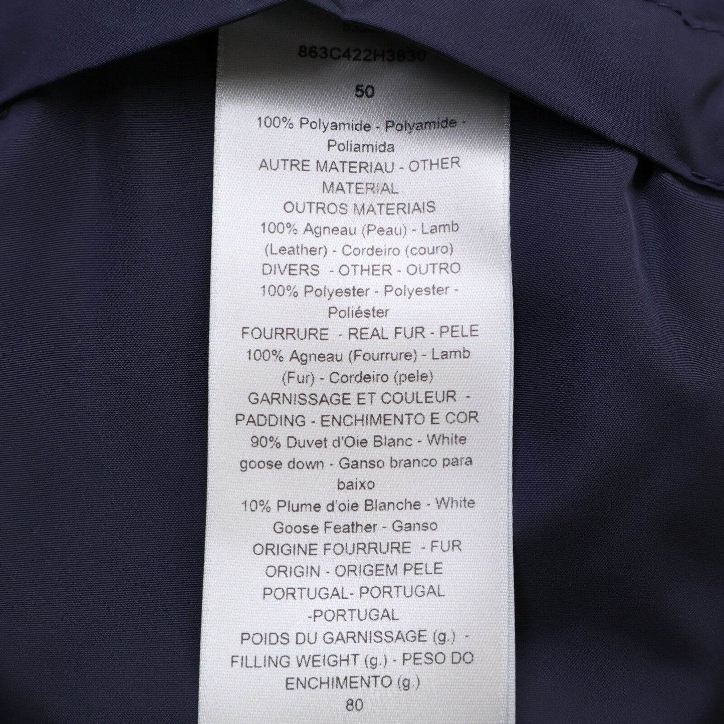 Dior Homme Fleece Color York Lambskin Switch Down 50 Jacket — view 7