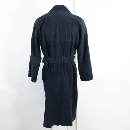 Hermes Nubuck Suede Lambskin Lining All Over Pattern Trench 44 Coat — view 2