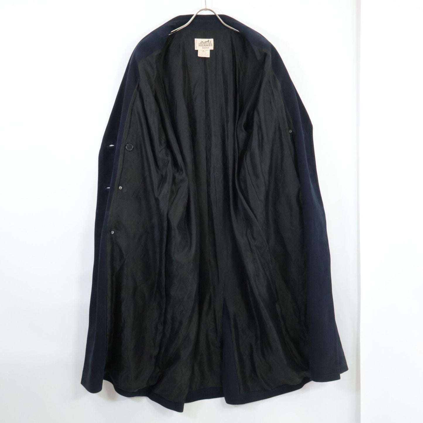 Hermes Nubuck Suede Lambskin Lining All Over Pattern Trench 44 Coat — view 4