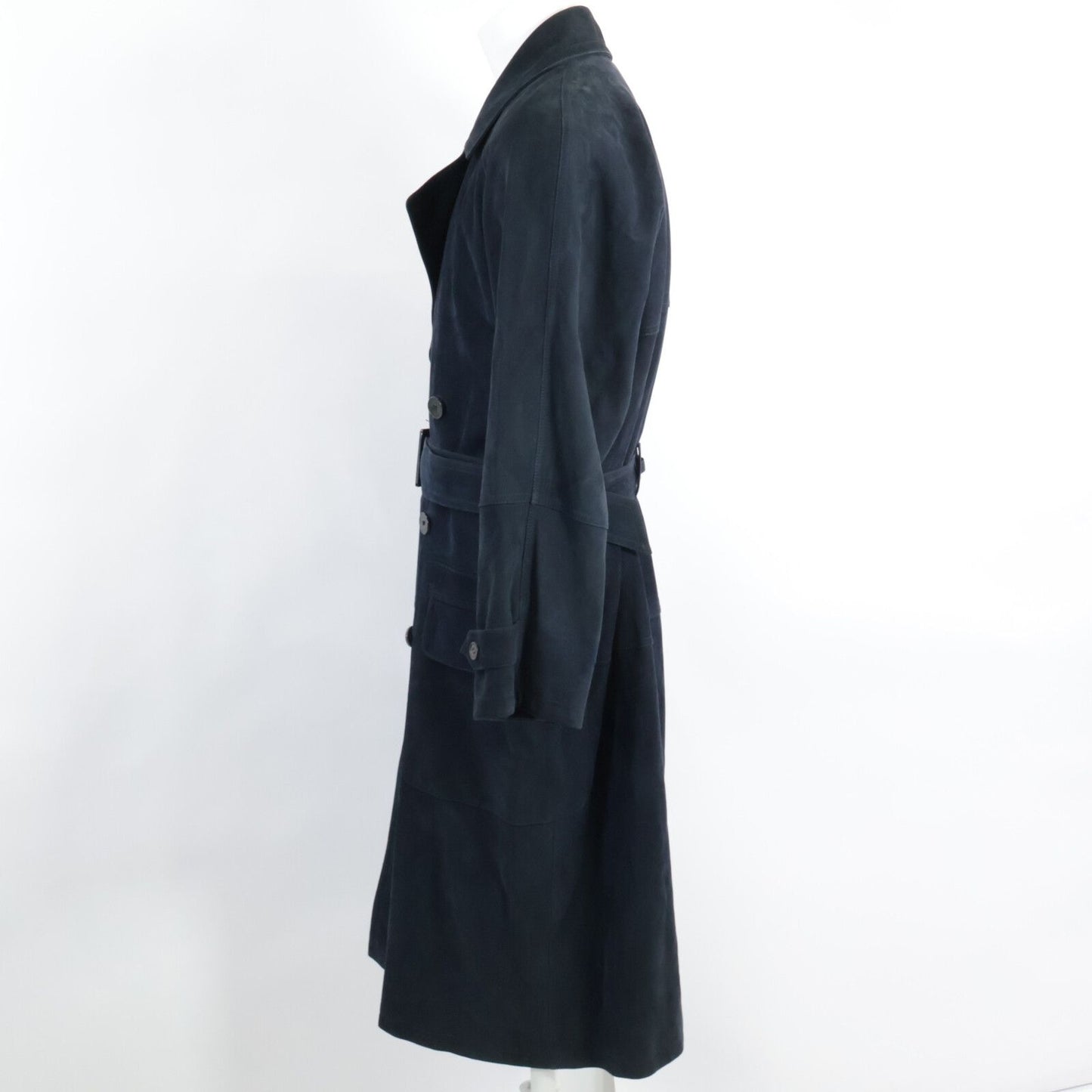 Hermes Nubuck Suede Lambskin Lining All Over Pattern Trench 44 Coat — view 3