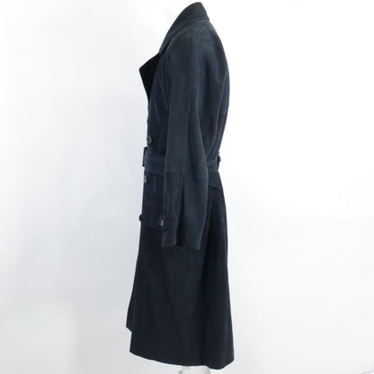 Hermes Nubuck Suede Lambskin Lining All Over Pattern Trench 44 Coat — view 3