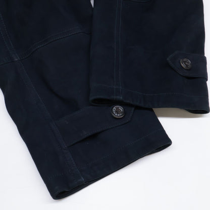 Hermes Nubuck Suede Lambskin Lining All Over Pattern Trench 44 Coat — view 7
