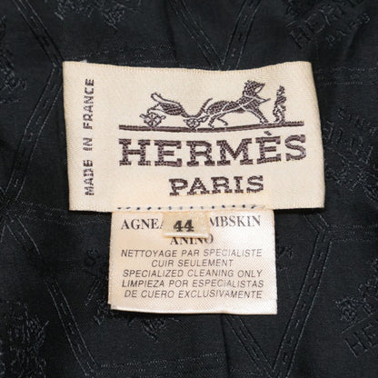 Hermes Nubuck Suede Lambskin Lining All Over Pattern Trench 44 Coat — view 5