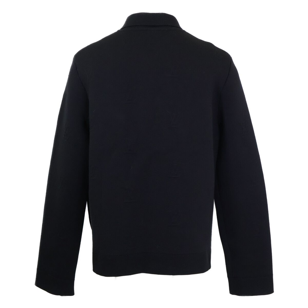 Louis Vuitton Nty Emboss Technical Wool Jacket Embossed LV Logo Zip Up Knit XL — view 3