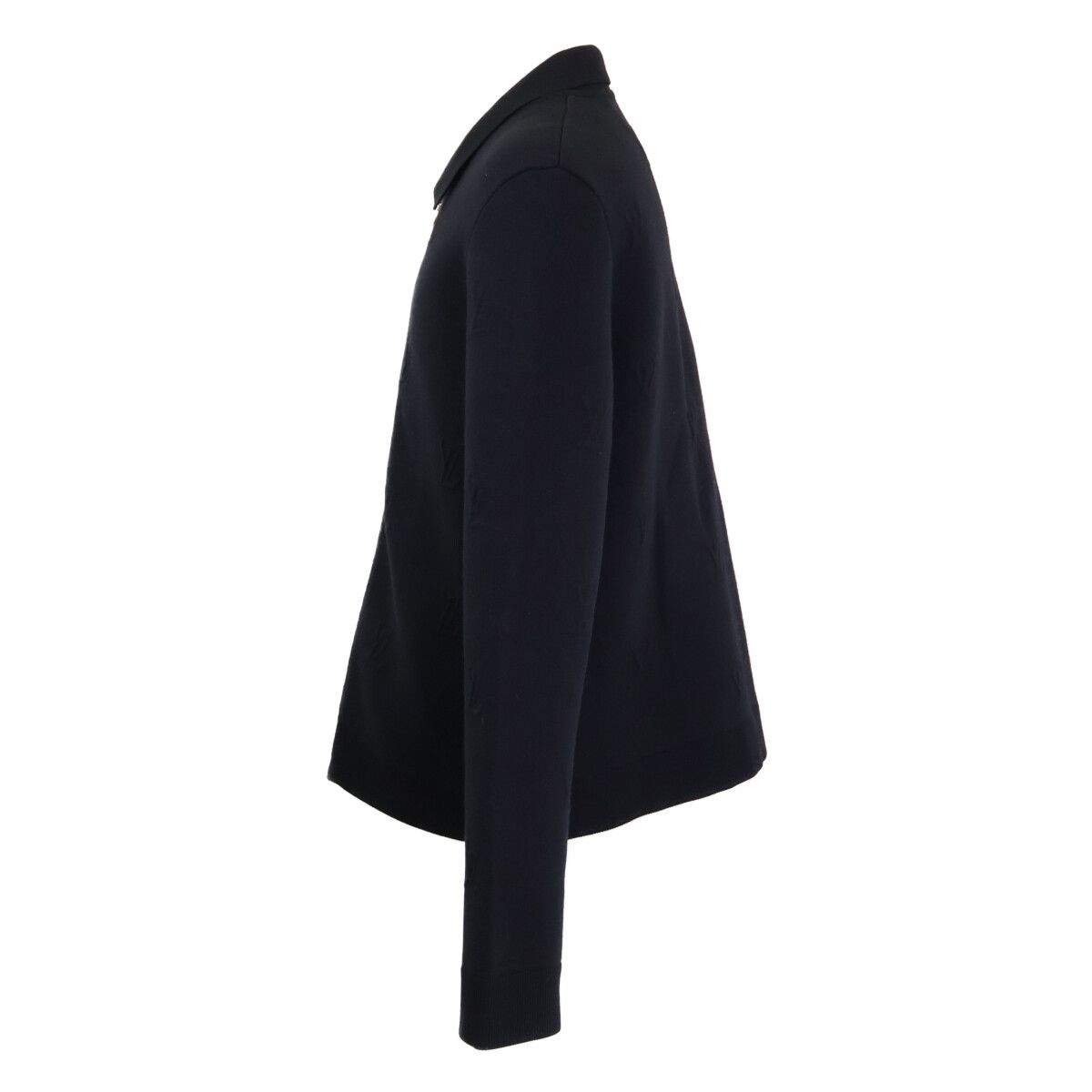 Louis Vuitton Nty Emboss Technical Wool Jacket Embossed LV Logo Zip Up Knit XL — view 2