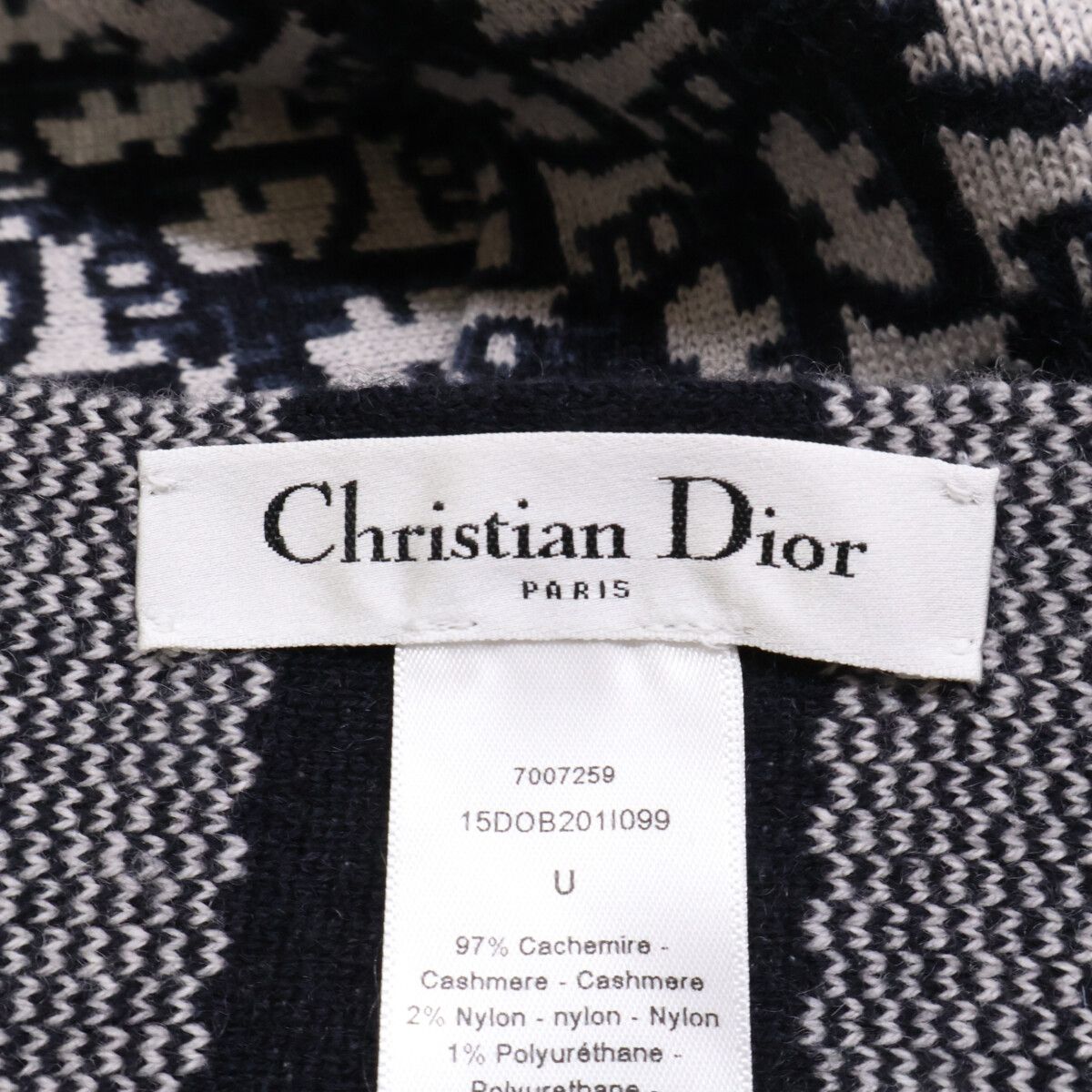 Dior Cashmere Blend Oblique Pattern Scarf — view 4