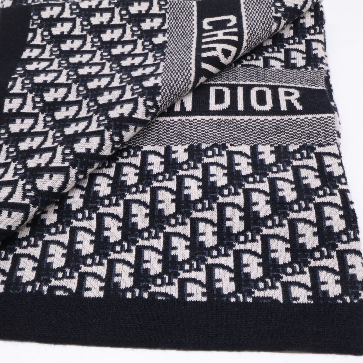 Dior Cashmere Blend Oblique Pattern Scarf — view 2