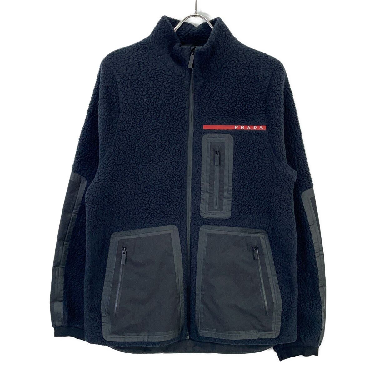 Prada Sport Navy Recycled Fleece Technical Jacket