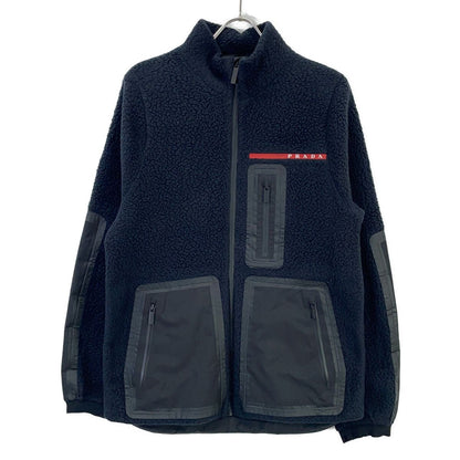 Prada Sport Navy Recycled Fleece Technical Jacket