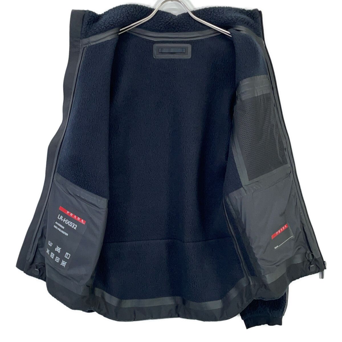 Prada Sport Navy Recycled Fleece Technical Jacket — view 3