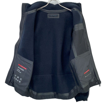 Prada Sport Navy Recycled Fleece Technical Jacket — view 3