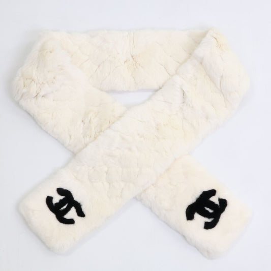 Chanel Orylag Rabbit Fur CC Logo Scarf